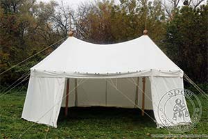Umbrella tent with two poles (7 x 4 m) - cotton. Medieval Market, Umbrella tent with two poles 7x4