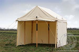 Namioty - Medieval Market, barn tent front view 