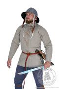 Simple medieval gambeson of Saint-Denis - Medieval Market, has a high collar and is closed with 4 leather thongs