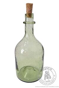 Antonius bottle - light green. Medieval Market, A simple bottle made from a light green glass