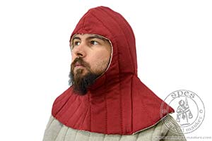 Ubiory bojowe: przeszywanice - Medieval Market, A quilted hood