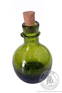 Maa butelka Benedykt - zielone szko. Medieval Market, small bottle benedict green