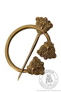 Viking Fibula from Hom. Medieval Market, A decorative brass brooch for tying up the clothing.