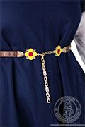 Medieval girdle belt - Medieval Market, This girdle is fastened at the waist with medallions in a flower shape.
