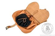 Medieval leather pouch with a pocket - Medieval Market, View of the pocket