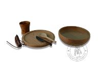 Set of dishes for one person (mug, plate, bowl, spoon, knife) - rent. Medieval Market, set of dishes