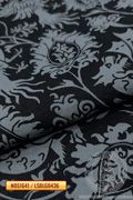 Printed linen Venetian Dragons and Phoenixes pattern - Medieval Market, combination of blue and black